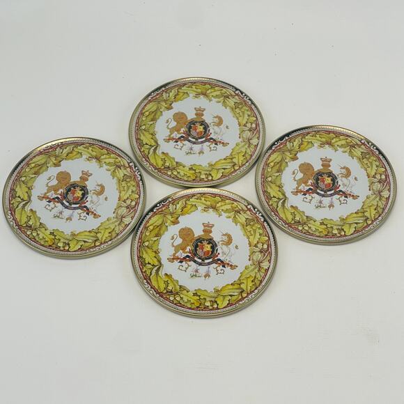 “Commemorative Plates from The Royal Collection” Coasters 3 5/8” Royal Arms - Picture 5 of 8